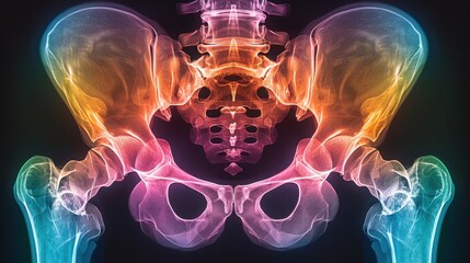 Poster - Abstract Pelvis with Rainbow Hues.