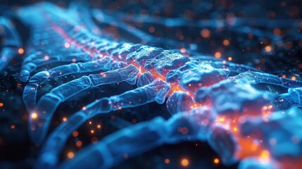 Poster - Glowing Human Spine.