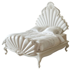 Sticker - PNG Elegant white shell bed