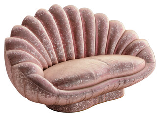 Sticker - PNG Elegant pink velvet shell sofa