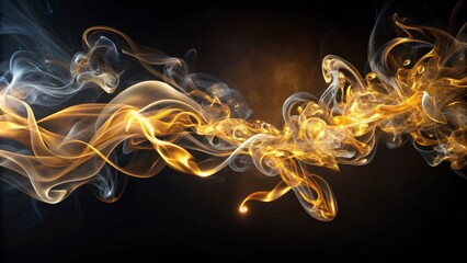 Whispers of Smoke and Fire: Delicate smoke tendrils intertwining with golden flames, creating a subtle and enigmatic atmosphere.