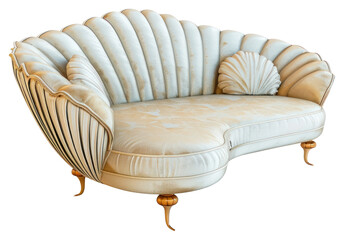 Sticker - PNG Elegant vintage shell-shaped sofa