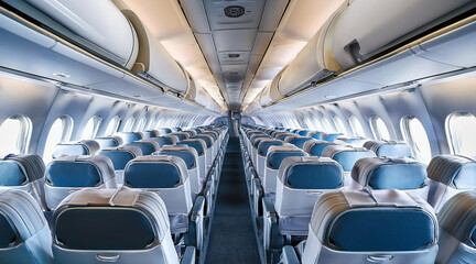 airplane's interior during a flight