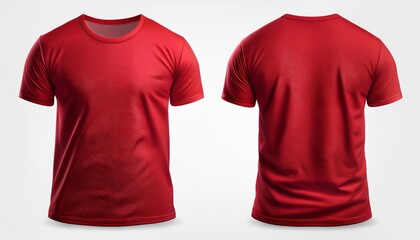 Crimson Canvas Front and Back Views of a Classic Red T-Shirt Mockup