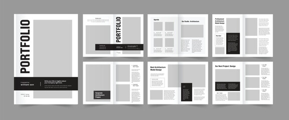 Wall Mural - modern architecture portfolio design architecture magazine layout.