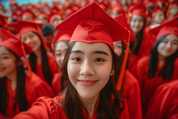 Portrait of a University Graduate Celebrating Graduation Season in Academic Attire