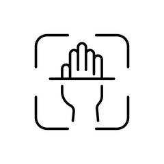 Poster - Hand scan outline icons, minimalist vector illustration ,simple transparent graphic element .Isolated on white background