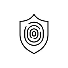 Poster - Fingerprint protection outline icons, minimalist vector illustration ,simple transparent graphic element .Isolated on white background