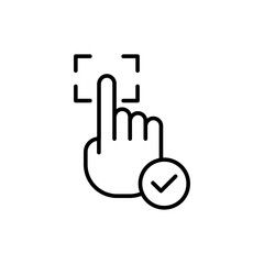 Poster - Finger scan outline icons, minimalist vector illustration ,simple transparent graphic element .Isolated on white background