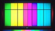 © Bundi - Video display screen with color swatch TV and colorful TV signal, television signal with graphic color film