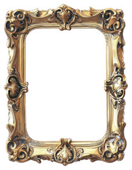 Sticker - PNG  Elegant ornate golden picture frame