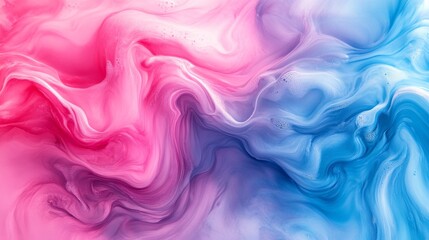 Poster - Vibrant swirls of pink and blue blend seamlessly, creating an alluring abstract display that invites the viewer to lose themselves in its captivating patterns