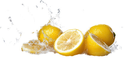 Lemon splash transparent background