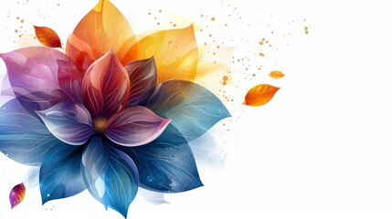 Vibrant Artistic Representation of India's Independence Day with Colorful Abstract Flower Design