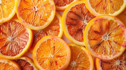 Seamless repetitive background pattern of red blood orange fruit slice