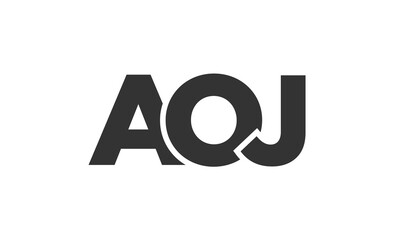 Poster - AOJ logo design template with strong and modern bold text. Initial based vector logotype featuring simple and minimal typography. Trendy company identity.
