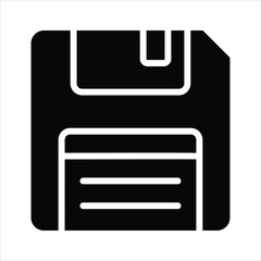 Sticker - Floppy disc icon in trendy style, ready to use vector