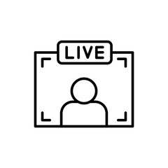 Poster - Live Broadcast outline icons, minimalist vector illustration ,simple transparent graphic element .Isolated on white background