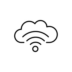 Poster - Cloud Broadcast outline icons, minimalist vector illustration ,simple transparent graphic element .Isolated on white background