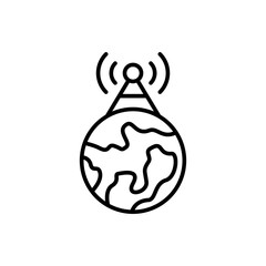 Poster - World Broadcast outline icons, minimalist vector illustration ,simple transparent graphic element .Isolated on white background