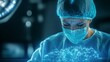 © NongKirana - Precision in the Operating Room: A skilled surgeon illuminated by futuristic medical technology, symbolizing innovation and expertise in healthcare.