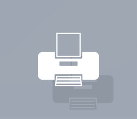 Aufkleber - Vector icon of white color with shadow on gray background