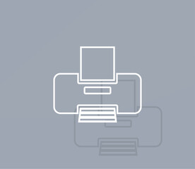 Aufkleber - Vector icon of white color with shadow on gray background