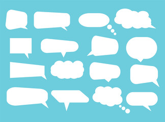 Fototapete - speech bubble set. talk bubble. blank empty vector white speech bubbles. speak bubble text, cartoon 
