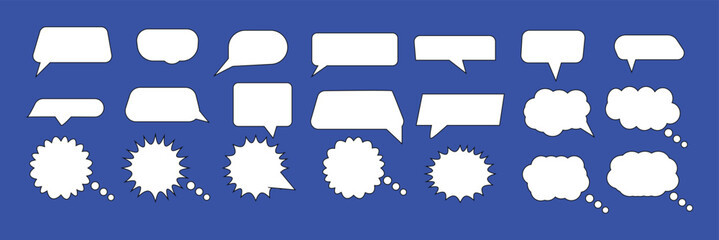 Fototapete - Set of speech bubble collection .set of speech bubble cartoon box icon set . speech bubble vector. comment box icon vector set.
