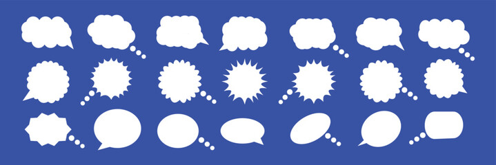 Fototapete - Message comments chat box. Collection of speech bubbles, text boxes and conversation chats in comics. Vektor set of speech bubbles.
