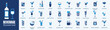 © stockgood - Cocktails icons set. Simple outline cocktails icons isolated on white background. Set includes beer, mojito, whiskey. Icons set for restaurant, pub, bar. Vector illustration