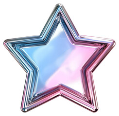 Wall Mural - PNG  Glossy metallic gradient star