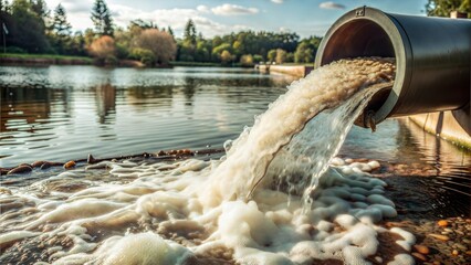 Sticker - discharge of untreated water into a natural lake