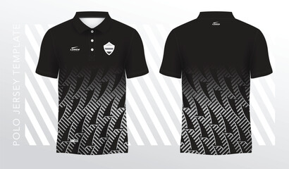 Poster - Black polo sport shirt sublimation jersey template design mockup