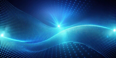 Poster - Abstract blue background with a futuristic design of dots and lines , science fiction, technology, digital