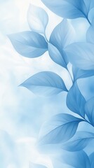 Poster - A blue leafy plant with a blue background