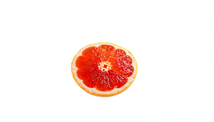 Canvas Print - slice of grapefruit isolated on transparent background isolated with white highlights, png