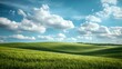 © pkproject - Serene Pastoral Landscape with Gentle Rolling Clouds in the Sky