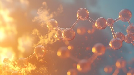 Wall Mural - Glowing Molecular Structure in Laboratory Setting Abstract Background