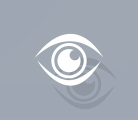 Fototapete - Vector icon of white color with shadow on gray background