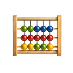 Wall Mural - Wooden Abacus cut out transparent isolated on white background PNG