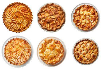 Wall Mural - Six Whole Apple Pies with Different Crust Designs