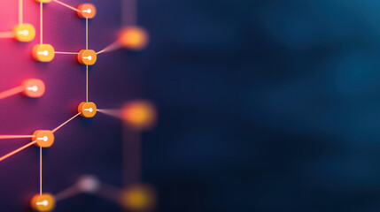 Poster - Abstract network diagram with connected dots on dark background, illustrating communication technology and data analysis concepts.