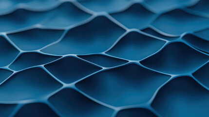 Poster - Abstract   with blue geometric patterns creating a wavy mesh. The futuristic design highlights modern architecture and technology.