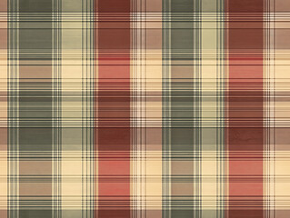 Poster - Soft flannel with a traditional tartan pattern in muted, earthy shades, seamless pattern