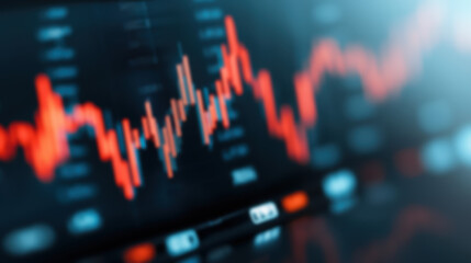 Poster - Abstract image of a fluctuating financial graph representing market analysis, investment trends, and economic data. Ideal for finance-related projects.