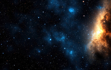 Wall Mural - a stunning view of the universe showing countless stars, galaxies, and a vibrant galaxy cluster, pro