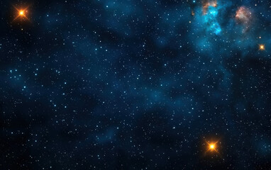 Wall Mural - Captivating view of deep space with countless stars, cosmic clouds, and vibrant glowing celestial bodies illuminating the vast, dark universe.