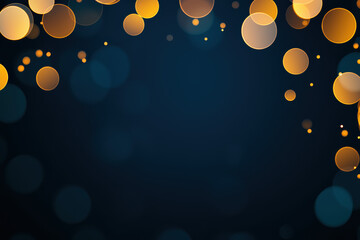 Poster - Elegant bokeh abstract background with golden and blue lights. Vibrant and festive backdrop ideal for celebrations, events, and seasonal themes.
