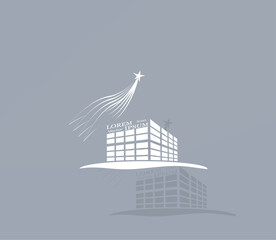 Fototapete - Vector icon of white color with shadow on gray background